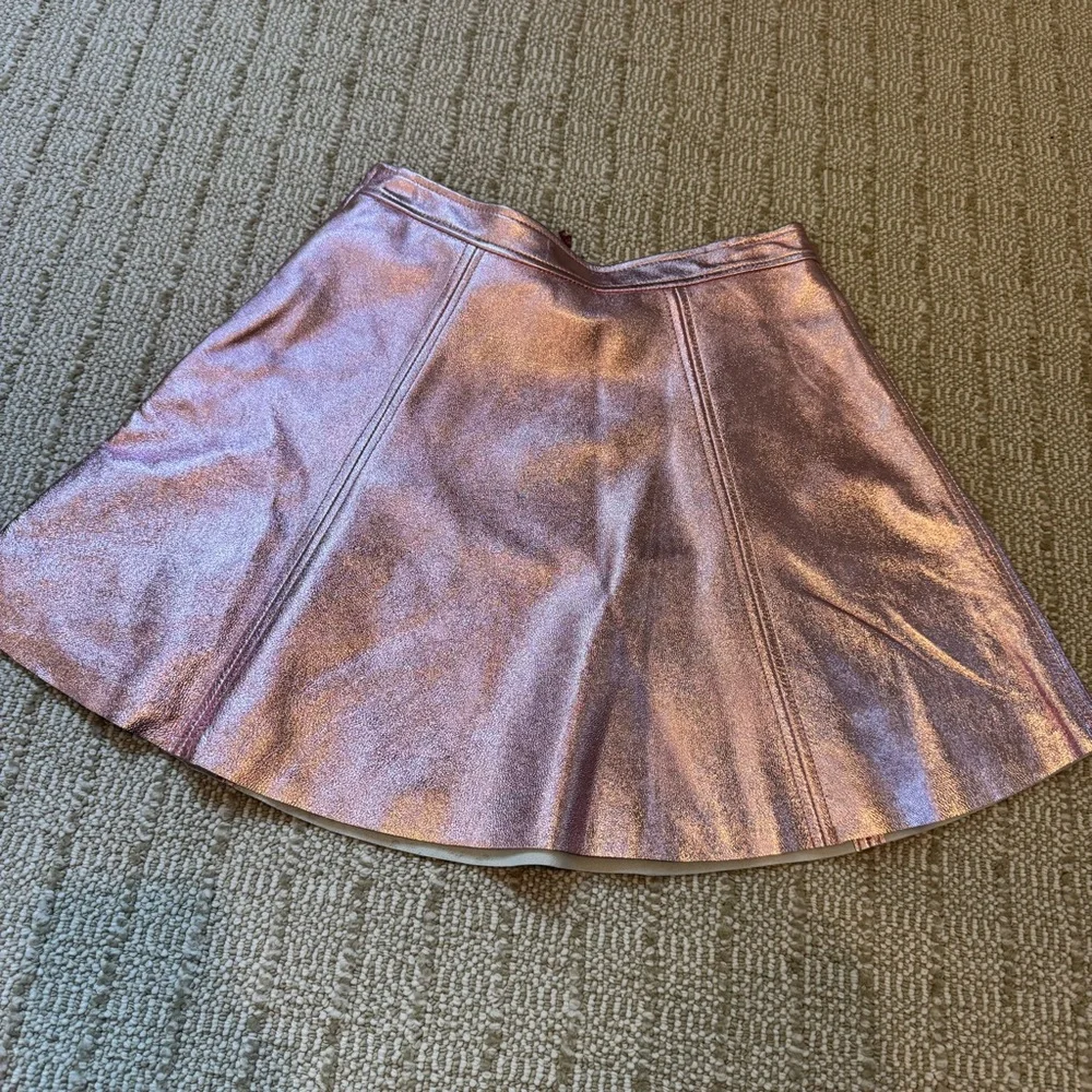 NWT Love Shack Fancy metallic pink mini skirt - Picture 6 of 6